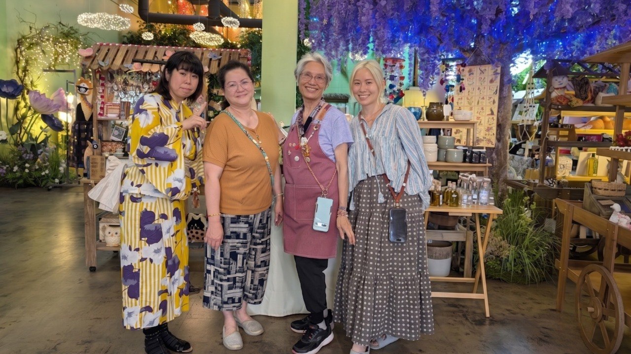 Four women together inside the Happy Humble Hub Village Shops