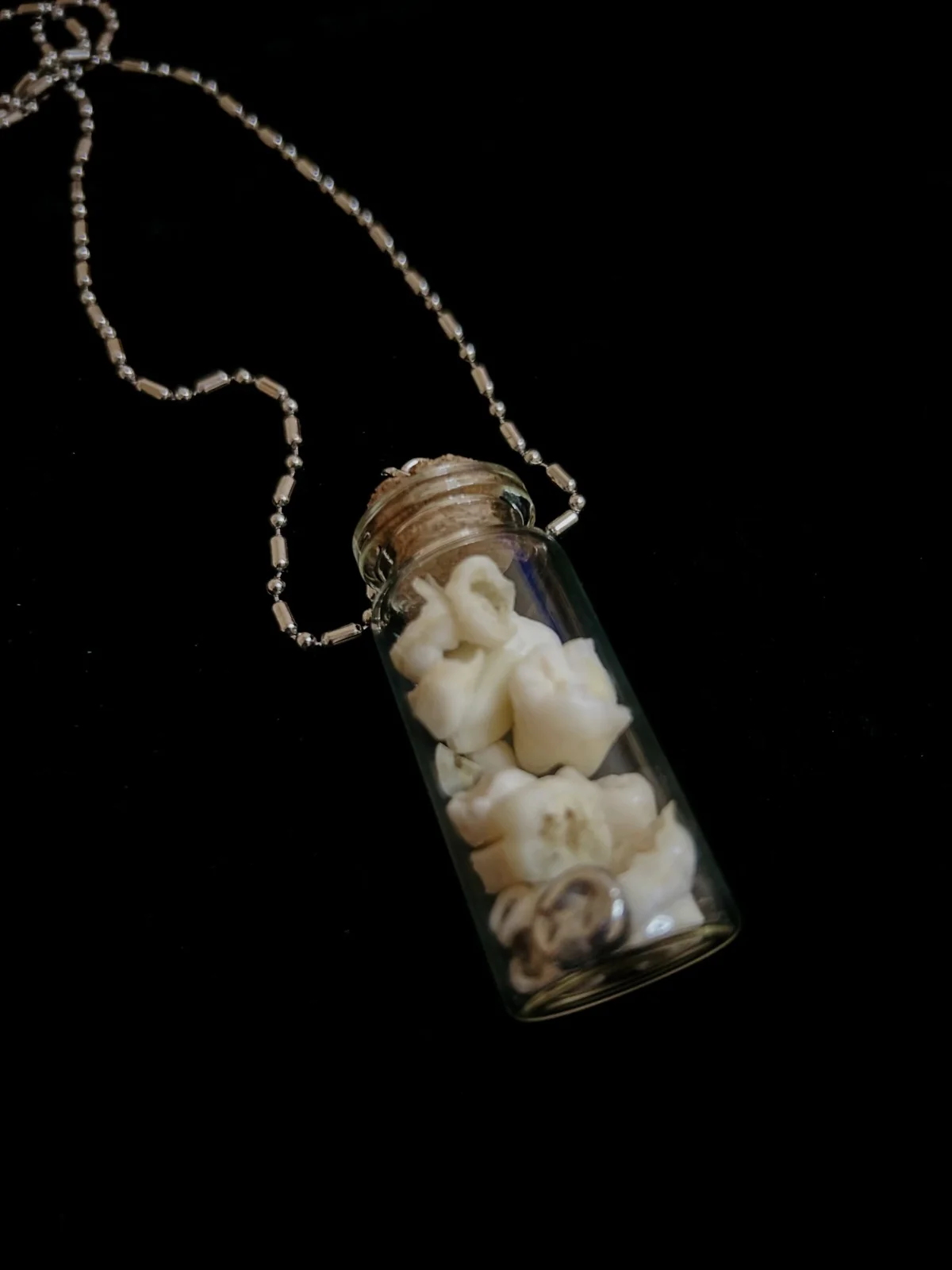 Glass vial pendant necklace by Kohyote Oddities